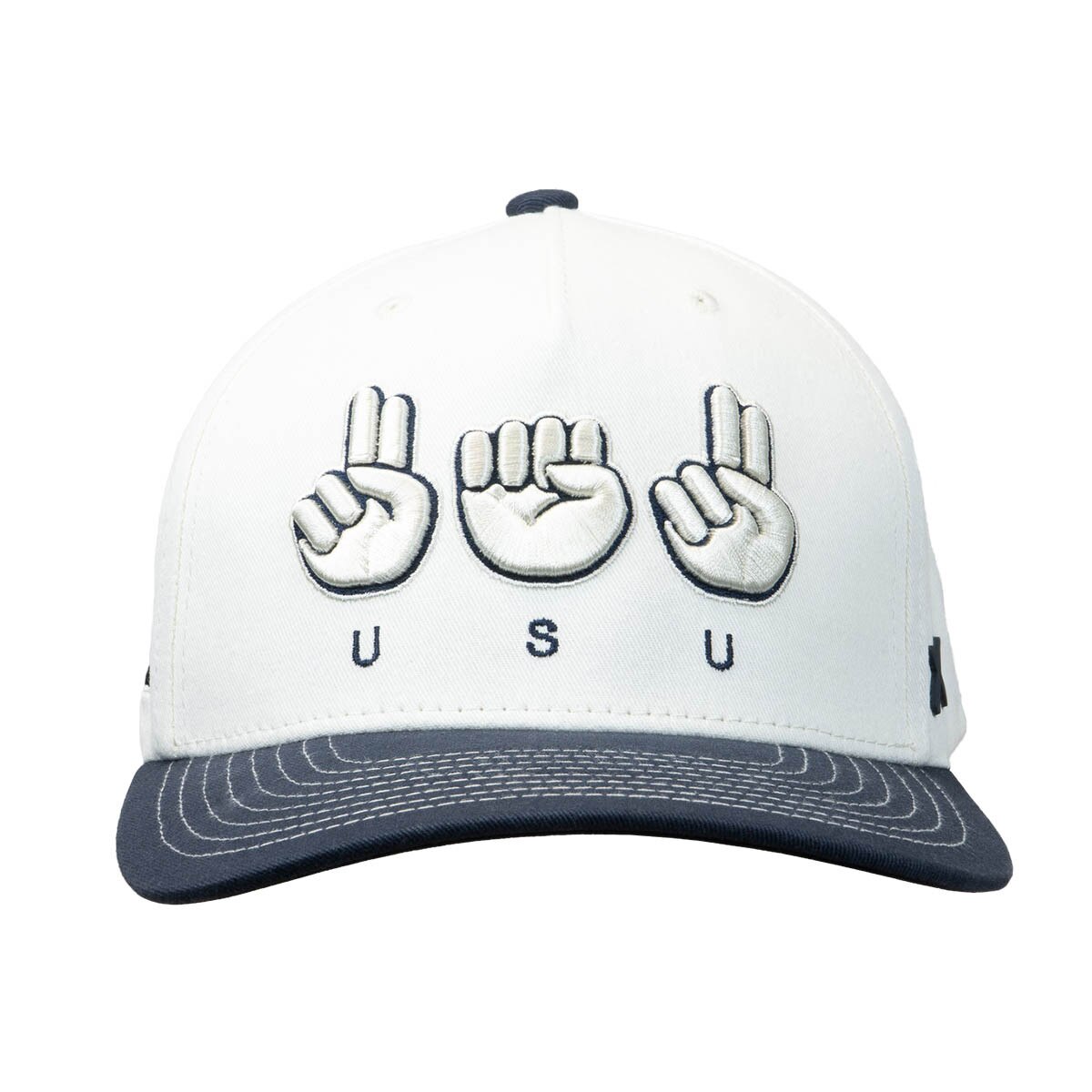 USU American Sign Language Adjustable Cap in cream and navy